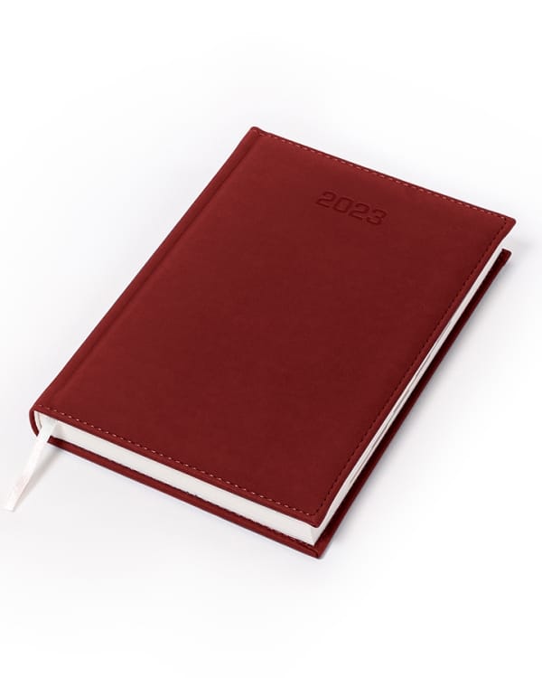 Kalendarz książkowy Velur z logo czerwony A5 A6 B5 A4