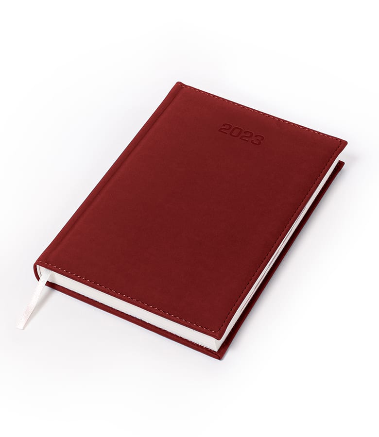 Kalendarz książkowy Velur z logo czerwony A5 A6 B5 A4
