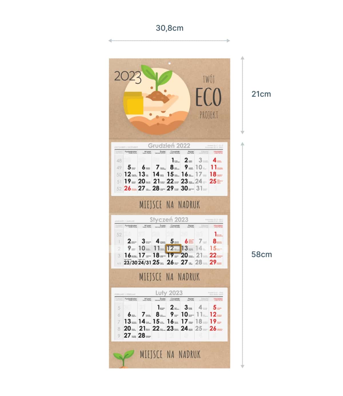 Kalendarz trójdzielny Ekologiczny