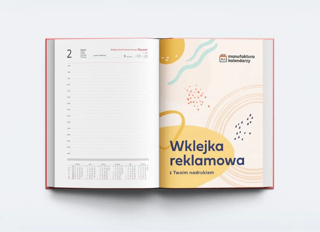 Projekt wklejki reklamowej do kalendarza