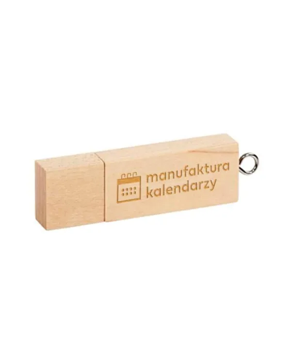 Pendrive wood drewniany z logo kolor jasny brąz