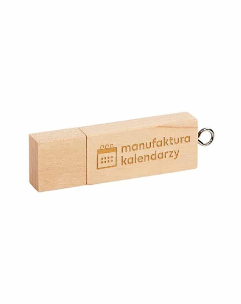 Pendrive wood drewniany z logo kolor jasny brąz