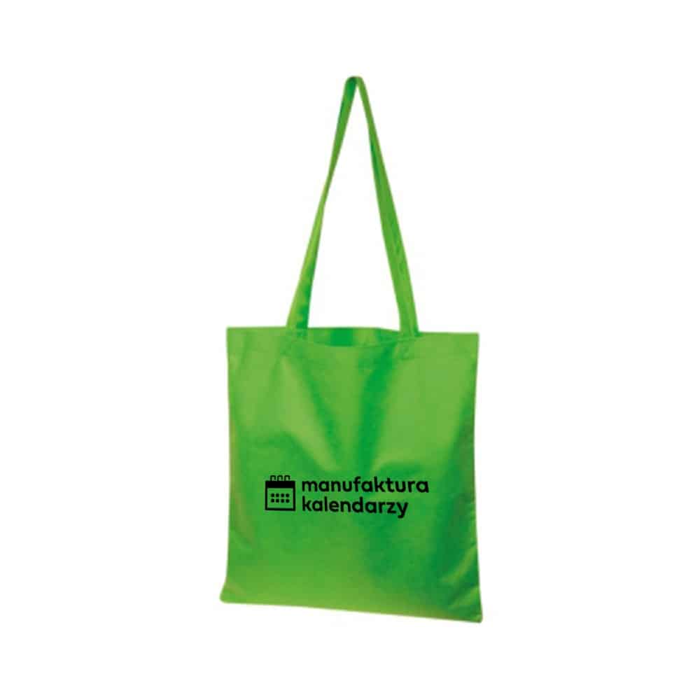 zielona torba na zakupy z logo manufaktura kalendarzy