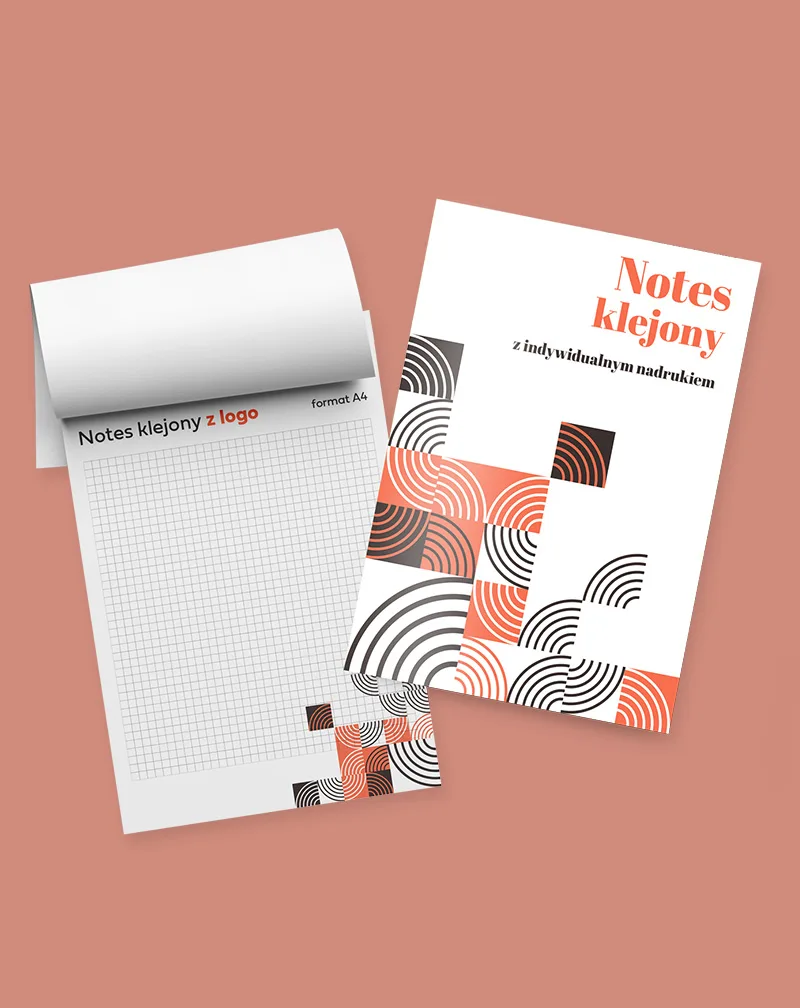 Notes klejony A4 dla firm z okładką z indywidualnym nadrukiem