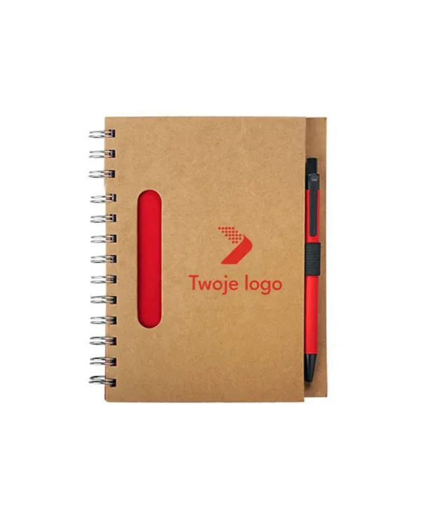 Zestaw notes eco z długopisem David z firmowym logo