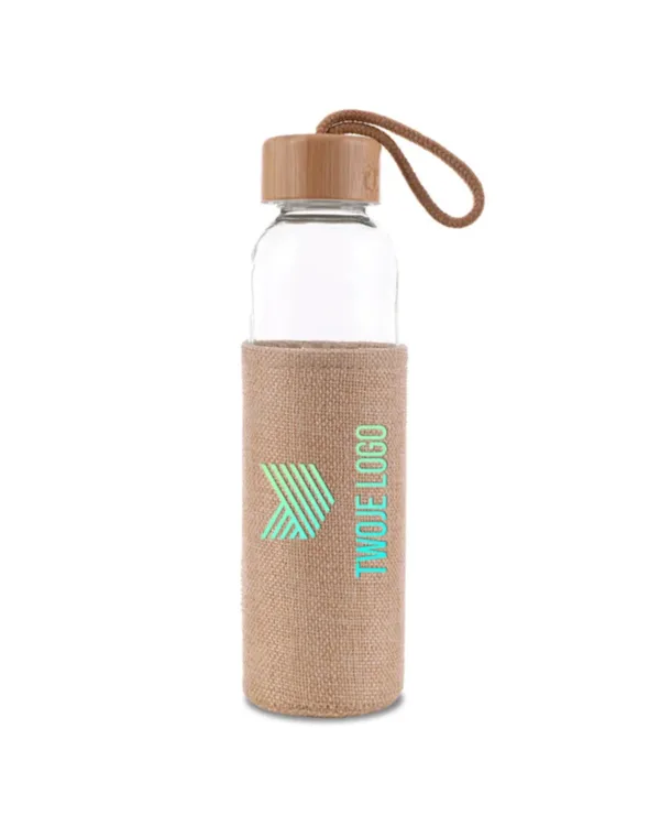 Butelka szklana w etui z logo firmy